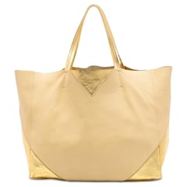 Celine Beige Bicolor Lammleder Horizontal Cabas Tote - Céline
