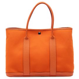 Hermès Garden Party 36 in Toile Orange e Negonda