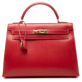 Hermès Red Box Calf Kelly Sellier 32