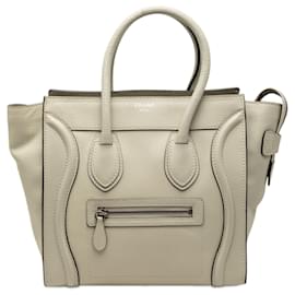 Celine Brown Micro Leather Luggage Tote Tasche - Céline