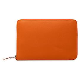 Portafoglio lungo Hermès Orange Epsom Azap Integral Zip Around