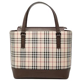 Burberry Beige House Check Canvas Handtasche
