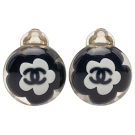 Orecchini a clip Chanel Black CC Resin Flower