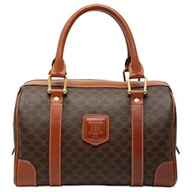 Borsa Boston in tela rivestita Macadam marrone Celine - Céline