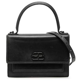 Bolso de mano Sharp en cuero negro Balenciaga XS