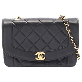Chanel Black Small Lambskin Diana Flap