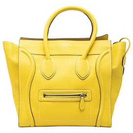 Céline Borsa Tote Luggage Mini in pelle di vitello giallo Celine