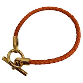 Hermes Glenan Orange Leather Charm Bracelet - Hermès