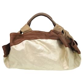 Borsa Loewe Nappa Aire Leather Brown and Gold