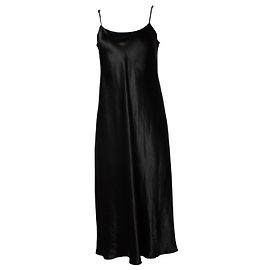 Vince, schwarzes glänzendes Midikleid