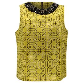 Top decorato in lana gialla Marni