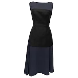 Vestido midi sin mangas Color-Blocked en lana multicolor Dior