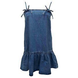 Ganni Tint Mini Kleid in Hellblau Denim