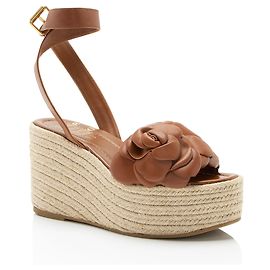 Valentino Garavani Valentino Leather Rose Atelier 03 Espadrille Keilsandaletten - Größe 8.5 / 38.5