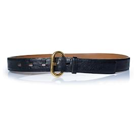 Delvaux, Taillengürtel aus Straußenleder schwarz