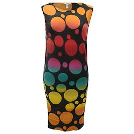 Vestido de estampa de bolinhas Diane von Furstenberg em lã multicolorida
