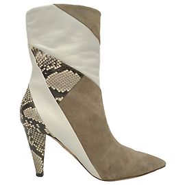 Stivaletti Aquazzura Calder con effetto serpente in scamosciato multicolore