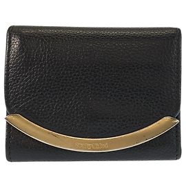 Kompakter Lizzie Ledergeldbörse in Schwarz von Chloé