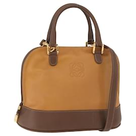Borsa a mano LOEWE Anagram in pelle 2way Marrone Oro Auth 180138A