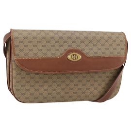 Borsa a tracolla GUCCI Micro GG Supreme PVC Beige Gold 004 106 0024 Auth ka4373