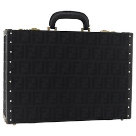 FENDI Zucca Canvas Trunk Black Auth 179960A