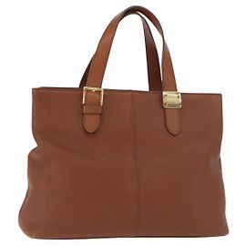 Borsa Burberry in pelle marrone oro Auth 181255A
