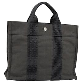 Hermès Borsa HERMES Her Line PM in tela Grigio Argento Auth 179760A