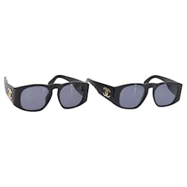 CHANEL Sonnenbrille Kunststoff 2 Set Black CC Auth bs35217