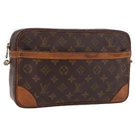 LOUIS VUITTON Monogram Compiegne 28 Clutch M51845 LV Auth 181382
