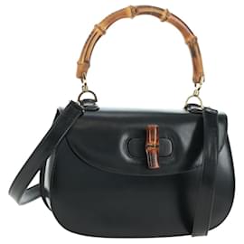 Borsa a mano GUCCI Bamboo in pelle 2way Nero Oro 000 1364 0633 Auth 180208V - Gucci
