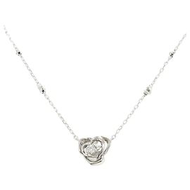Autre Marque Collana in oro bianco 18K con diamante e zaffiro