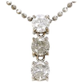 Autre Marque Collier en or blanc 18K et diamants