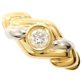 PT900 Platin- und 18K Gelbgold-Ring mit Diamant - Autre Marque