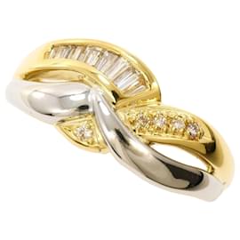 Anello a fascia in platino PT850 e oro giallo 18K - Autre Marque