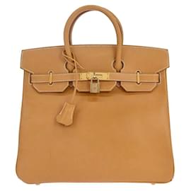 Hermès Hermes HAC Birkin Tasche Braun Vache Natural mit Gold Hardware 32