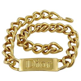 Collier Gourmette Christian Dior Placcato Oro
