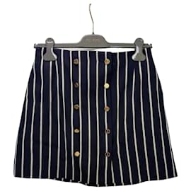 Thom Browne Minifalda de lana a rayas azul marino