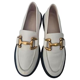 Boden Cream Leather Horsebit Loafers - Johnnie Boden
