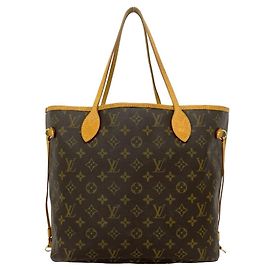 Louis Vuitton Neverfull MM Monogram Leather Tote Bag