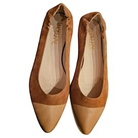 Madeleine Brown Suede and Leather Pointed Toe Flats - Autre Marque