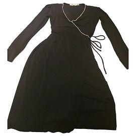 Blumarine Vestido Cruzado Negro con Cristales