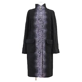 Abrigo largo Chanel P52273 de tweed, cachemira, seda y lana
