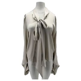 Autre Marque Camicetta in raso crema AUDREY LEIGHTON