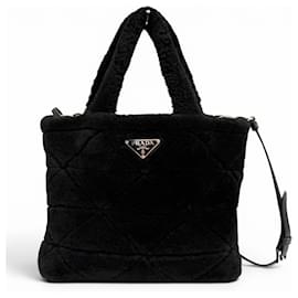 Borsa a tracolla in shearling Prada