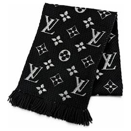 Étole en laine et soie noire Louis Vuitton