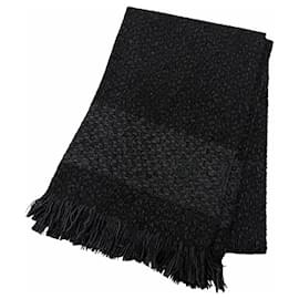 Sciarpa in cashmere nero e azzurro Chanel