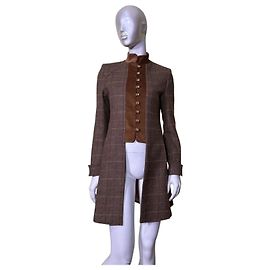 Autre Marque Maria de la Orden Tweed-Jacke Braun mit Samt