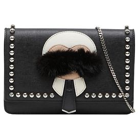 Borsa a tracolla con catena per portafoglio borchiata Fendi Karlito