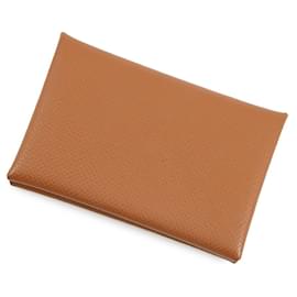 Hermes Calvi Duo Gold Epsom Card Case - Hermès
