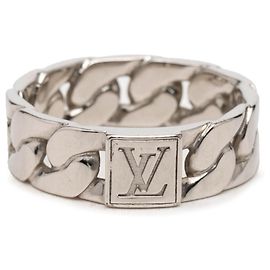 Anello Mosaic Chain in metallo argentato Louis Vuitton